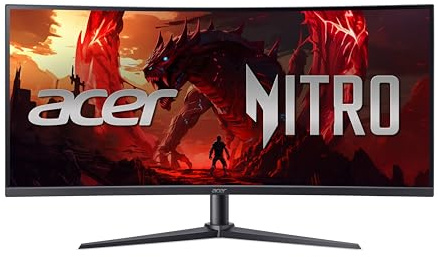 acer Nitro XZ340CUR X0 Gaming Monitor 34 Zoll (86 cm Bildschirm) UWQHD, VA, 200Hz, 1ms(VRB), DP 1.4, 2xHDMI 2.1, Curved, höhenverstellbar, FreeSync Premium