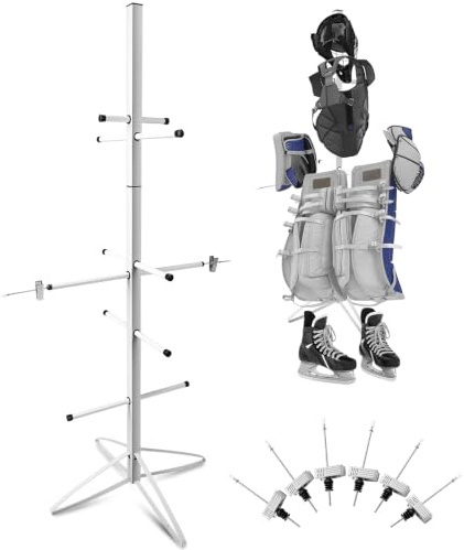 Hockey Equipment Dryer Rack Metal Hockey Equipment Gear Hockey Equipment Dryer Gear Holder Sports Tree Dryer Stand Deluxe Model Gear Drying Rack for Boys Hockey Football Lacrosse 55 x 21 Inch (1 Pack)