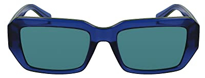 Calvin Klein Jeans Unisex Adult Sunglasses CKJ23602S - Blue with Solid Green Lens