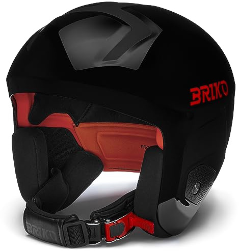 Briko, Helmet Unisex-Erwachsene, Shiny Black-Orange, XL