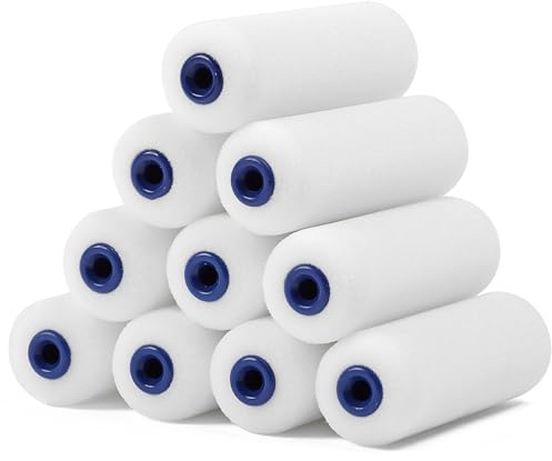 Bates - Lot de 10 housses de rouleau de peinture en mousse de 10,2 cm, rouleau de peinture de 10,2 cm, rouleau de peinture en mousse haute densité, rouleau de peinture de 10,2 cm, rouleau de peinture