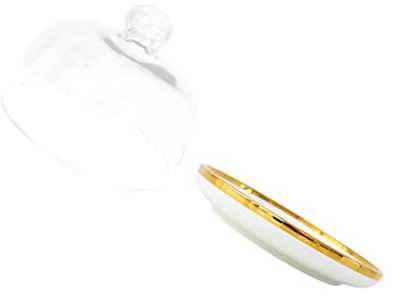 Healeved Snack-serviertablett Mit Deckel Tortenständer Mit Glasabdeckung Lebensmittelabdeckung Für Dessert Glasabdeckung Für Zuhause