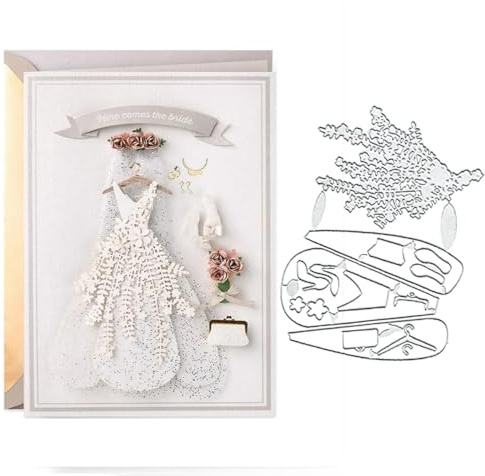 BeetirryHu Metall-Stanzformen für Hochzeitseinladungskarten, Hochzeitskarten, Stanzschablonen, Basteln, Vorlage, Prägepapier-Stanzformen für Scrapbooking, Kartenpapier, Album