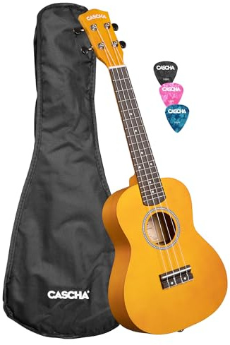 Concert Ukulele Linden Yellow (incl. Bag, 3 Picks)