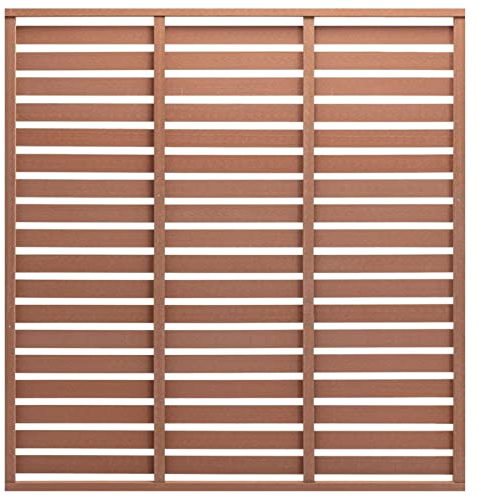 ShCuShan Zaunplatte WPC 180x180 cm Braun Teichzaun Steckzaun Dekorative ZäUne Wpc Sichtschutzzaun