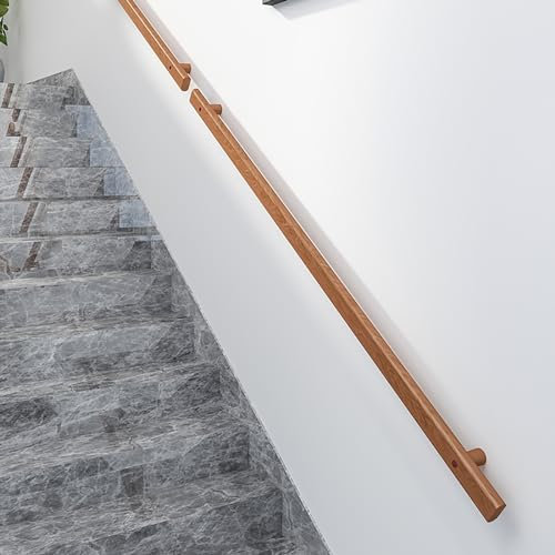 barandilla escalera/pasamanos escalera Poste de madera para barandilla de escalera para montaje en esquina en villas apartamentos, escaleras de interior soporte de pared para ancianos ( Size : 500cm(1