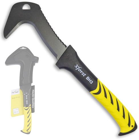 Xforst X-BH3 Faux Faucille de Jardin avec Lame de Scie et Manche en Fibre de Verre - Inclus Étui de Protection - Ultra Légère - Longueur Totale 37 cm