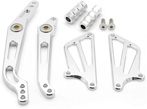 Ciloc Fußrasten Für Y&amaha YZF-R6 YZFR6 YZF R6 2006–2014, Motorrad-Fußrastenanlage, Fußraste, Hinterradbremse, Gangschaltung, Schalthebel, Verstellbar(Silber)