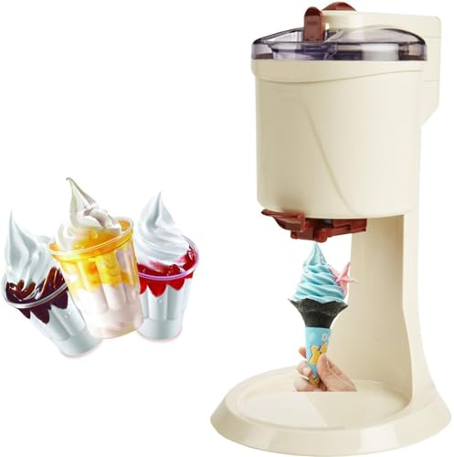 Soft Ice Cream Machine,Home Ice Cream Maker Machine, Soft Serve and Sorbet Maker, Fruit Dessert Yogurt Cone Ice Cream Maker, Healthy, Simple One Push Operation