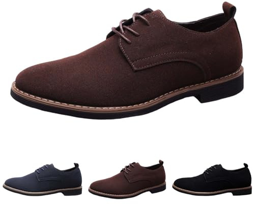 generisch Zapatos de traje para hombre de ante con cordones, clásicos, negocios, derby, formales, informales, para negocios, zapatos de traje, transpirables, Derby, verano, con cordones, formales,