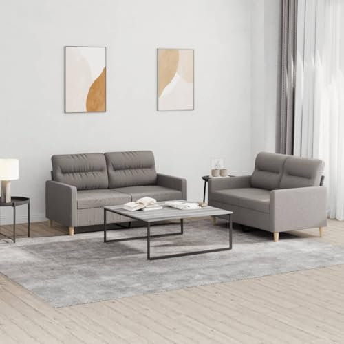LAPOOH 2-TLG. Sofagarnitur mit Kissen Taupe Stoff, Sofas & Couches, Sofa Wohnzimmer, Sofa Für Jugendzimmer, Relaxsofa, Sofa Für Schlafzimmer, Polstersofa - 3201575