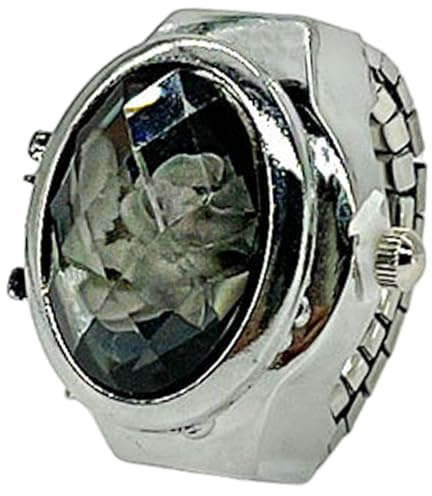 Fingerring-Uhr, Vintage-Fingeruhr, verstellbarer Fingerschmuck, Neuheit, glitzernde Uhren, kreativer Schmuck, verstellbare Vintage-Fingeruhr für Damen