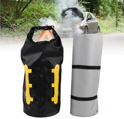 LFfwynog Couverture Anti-feu pour Voiture, Grande Couverture Anti-feu, Facile à Installer, très résistante, Ignifuge, oxygène Facilement isolé, résistant à l'abrasion, 550-1100 degrés Celsius,4 * 6M