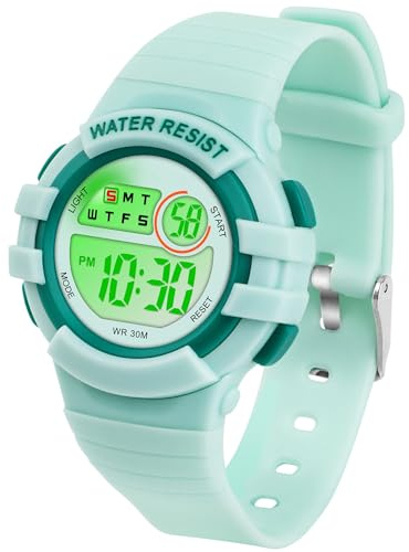 DTKID Orologio Digitale Bambino LED a 7 Colori, Orologio Bambino con Sveglia, Timer, Datario, Impermeabile Orologi per Bambini Sportivo da Esterno, per Ragazzi Ragazze e Adolescenti
