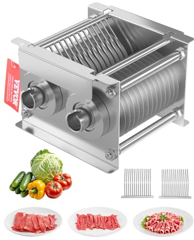 VEVOR Lame de coupe-viande commerciale, 7 mm, ensemble de lames pour machine à couper la viande SJY-DQ90, acier inoxydable, ensemble de lames de trancheuse à viande, pour viande désossée, légumes mous
