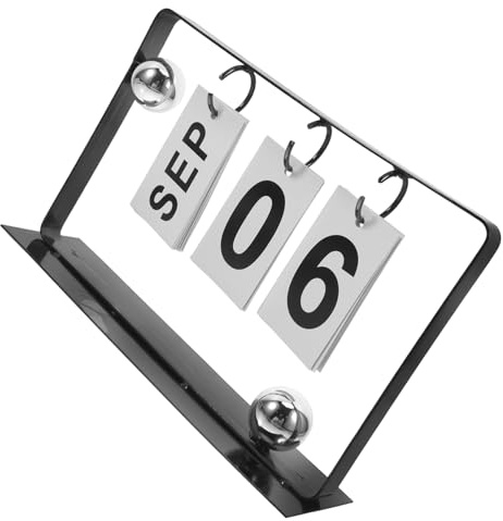ROMISBABA Metall-stehkalender Mit Doppeldrahtbindung Ewiger Schreibtischkalender Für Tägliche Organisation Wiederverwendbarer Tischkalender Aus Langlebigen Materialien