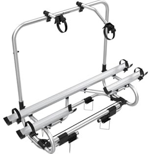 BERGER Fahrradträger Deichsel Wohnwagen | Premium 2XL Deichsel Fahrradträger für 2 Fahrräder bis 50kg Tragkraft | komplett abklappbar für einfachen Zugang zu Wohnwagenöffnungen | inkl. Rahmenhalter
