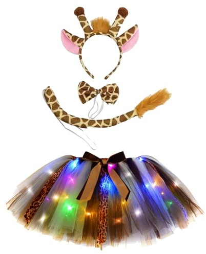 Elastico tutù a Strati Ragazze Gonna in Tulle per Bambina Vestito da Balletto per Ragazze Animale Gonna Tulle di Carneval Danza Tutu Gonne a tutù Vestito da Principessa+Copricapi