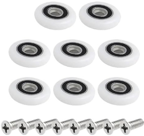 Lot De 8 Roulettes De Rechange For Porte De Douche, 19/23/25 Mm