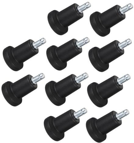 NUOBESTY 10pcs High Leg Fixed Wheels Mute Caster Wheels for Office Chair Non-slip Nylon Steel Construction Carpet Smooth Floor Protector