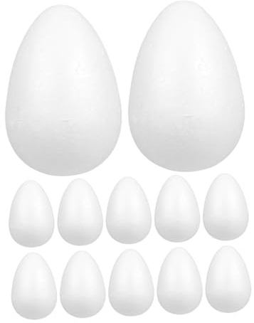 DOITOOL 12stücke Schaumstoff-Ostereier Zum Basteln Weiße Eier Für Ostern Weihnachten Halloween Für Kreative Malprojekte Dekoration Und Schulprojekte