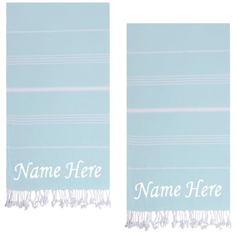 Evelynen Personalisiert Saunatuch Hamamtuch groß 100x180 [2er Pack] Strandtuch Saunahandtuch Badetuch Duschtuch Strandhandtuch XXL Recycelte Baumwolle Damen & Herren