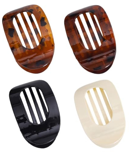 Pinces à Cheveux Plates pour Femme,4 PCS Pince a Cheveux bec de Canard Barrette Cheveux Hair Clip pour Tous les Jours Sport Conduite