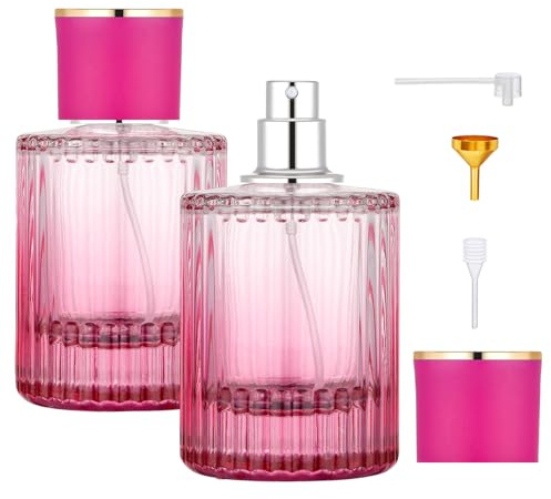 Segus Atomizador de fragancia, 2 botellas de viaje para después del afeitado de 50 ml, decantador de perfume de vidrio, vacío y portátil, esencial para el bolso