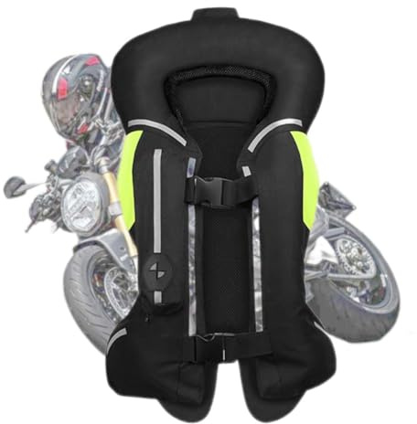 GDNKP Gilet Airbag Moto, Gilet Réfléchissant Homologué Réutilisable, Veste Pour Homme Et Femme Avec Protections,Noir,XL