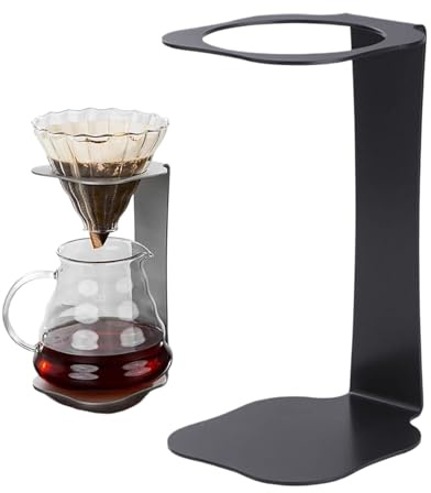 Pour over Coffee Stand - Metal Coffee Dripper Holder | Compact Multi-functional Filter Station with Base, Portable Brewing Grinder Rack for Outdoor Travel Studio