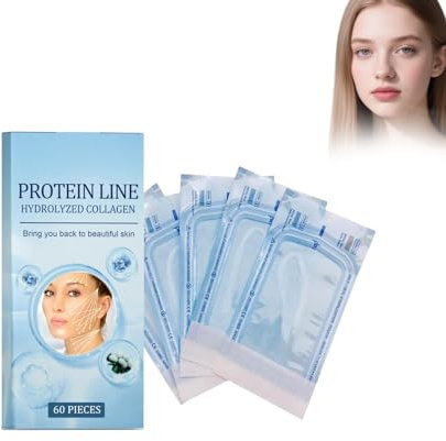 Oppingster 60 stycken kollagen silkestrådar, kollagen silkestrådar för lyft trådlyft för hudåtstramning, hydrolyserat kollagen Protein Line Cream (3)
