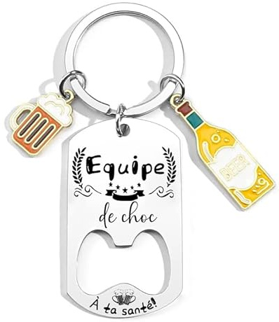 QTZXZX Cadeau Equipe de choc Porte Clef - Super Patron Super Collègue Cadeau pour son Boss Anniversaire Patron Porte Clef pour son Chef Homme Accessoire Humour (1)