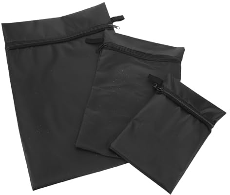MUELODSIC Paquet de Rangement pour Couches Imperméable Mini 3 Pièces | Oxford Noir, Lot de 3, pour Chambre et Sortie, Accès Facile, Format Compact pour Couches