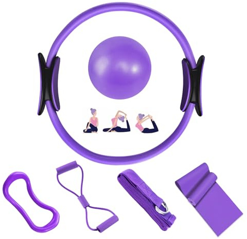 Aischens Set de Anillo de Pilates - 6 Piezas, Kit de Pilates en Casa
