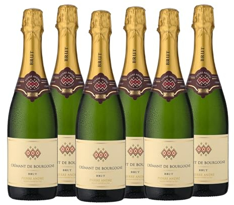 Champagne Brut Pierre André Cremant De Bourgogne Blanc | Champagne Francese Brut | Confezione da 6 Bottiglie da 750ml