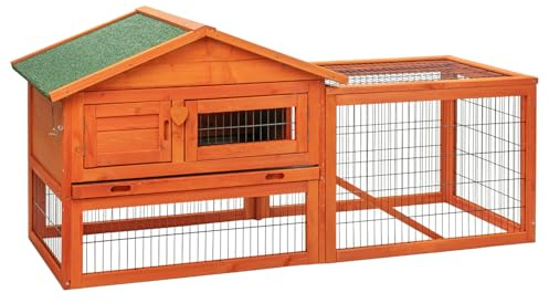 KCT Verona Rabbit Hutch with Run, 2 Tier Double Outdoor Cage | For Guinea Pig, Rabbit, Bunny, Small Animals