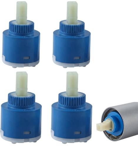4pcs Tap Cartridge Replacement, 35 mm and 40 mm Mixer Tap Cartridge Replacement for Kitchen Faucet and Bathroom Tap Maintenance, Valve Cartridges Included, Four-Piece Set for DIY Homeowners
