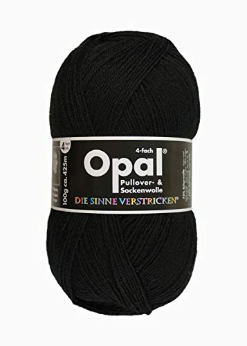 Opal uni 4-fach Sockenwolle 2619 tiefschwarz