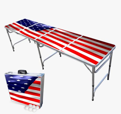 PARTYPONG 8-Foot Professional Beer Pong Table - America Graphic