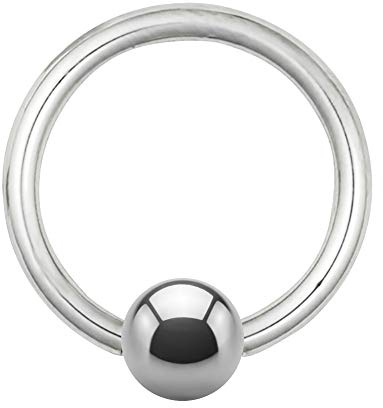 Treuheld® | Klemmkugelring 1,2 mm TITAN - 4 Größen - BCR Piercing (Ball Closure Ring) - Klemmring - Silber mit Kugel - Titanium SILBER - Septum, Helix, Tragus, Nase, Lippe, Brust, Augenbraue, Ohr dünn
