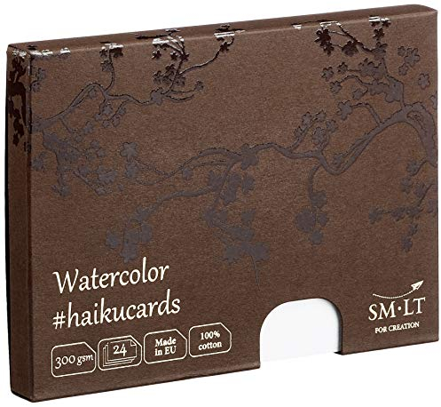 SMLT C-24(300) Haikucards 147x106 mm Aquarellkarten in der Box, 300 gsm Aquarellpapier, 24 Karten, white