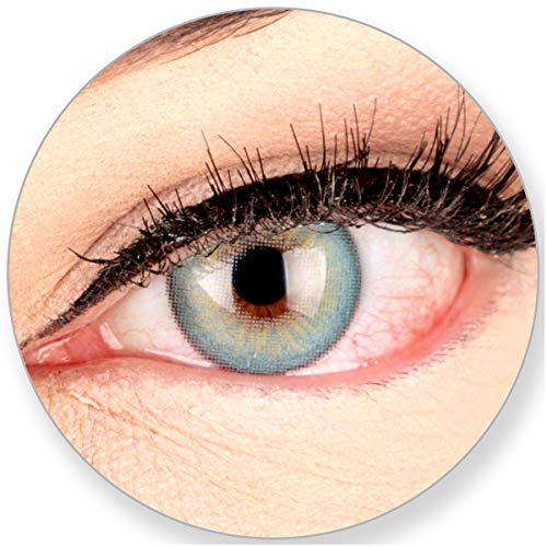 Glamlens SILICONE COMFORT SOFT Blaue Kontaktlinsen Elly Blue ohne Stärke-für Braune Dunkelbraune Schwarze Dunkle Augen. 2 Farbige Blaue 3 Monatslinsen - by MeralenS - 0.0 Dioptrien