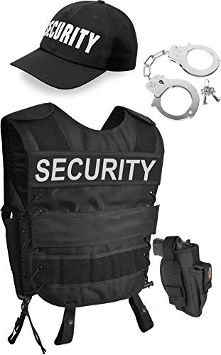 normani SWAT oder SECURITY Kostüm bestehend aus Weste, Patch, Holster, Cap und Handschellen - (XS - 6XL) Farbe SECURITY Größe M/L