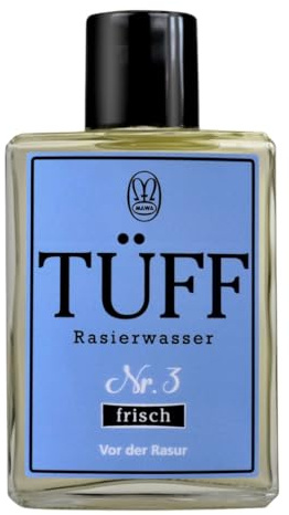 Tüff Rasierwasser Nr. 3 „frisch“ 100ml – Vor der Rasur – Mit natürlichem Waidextrakt – Sympathischer Duft