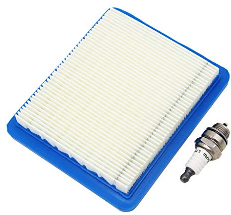 SWNKDG Luftfilter & Zündkerze für Rasenmäher mit Briggs & Stratton Quantum Motor 625 650 675 Ersetzt 491588 399959 491588S Wolf 2058411, Champion RJ19LM / NGK B2LM