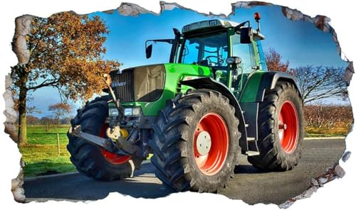 Chicbanners 3D-Wandaufkleber, Motiv: Traktor Farmer, V0512, selbstklebend, Größe 1000 mm breit x 600 mm tief (groß)