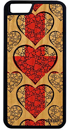 Coque pour Apple iPhone 6+ 6S+ Plus Bois Silicone Drapeau Angleterre Anglais I Love Royaume Unis Basket Rugby Britannique Portable Souple