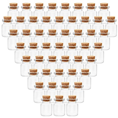 BELLE VOUS Glas mit Korkdeckel Glasflaschen (100 Stk) – 5ml Mini Glasflaschen Glas mit Korken – Gewürzgläser mit Korken für Gastgeschenke, Hochzeit, Basteln, Deko, Party, Gewürzgläser Set