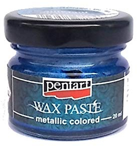 Zita`s Creative Wachspaste metallic 20ml - blau. Metallfarbe, Bastelfarbe, Acrylfarbe