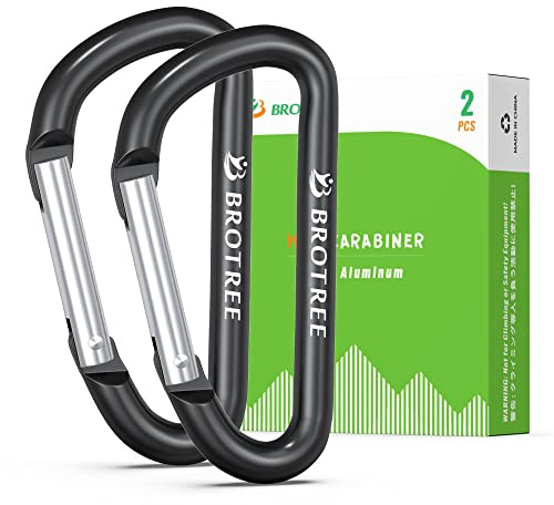 BROTREE Small Carabiner Clips Mini Aluminum Carabiner - 6cm D-Ring